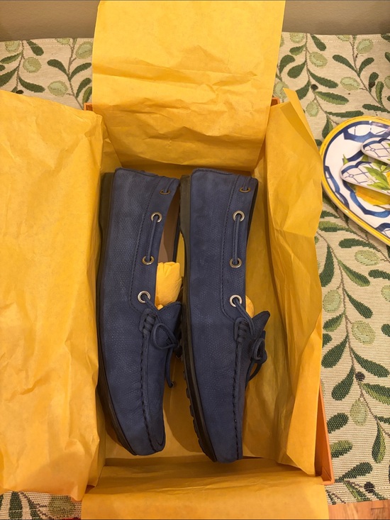 Tod's Shoes - Women’s Blue Suede Driving Loafers
